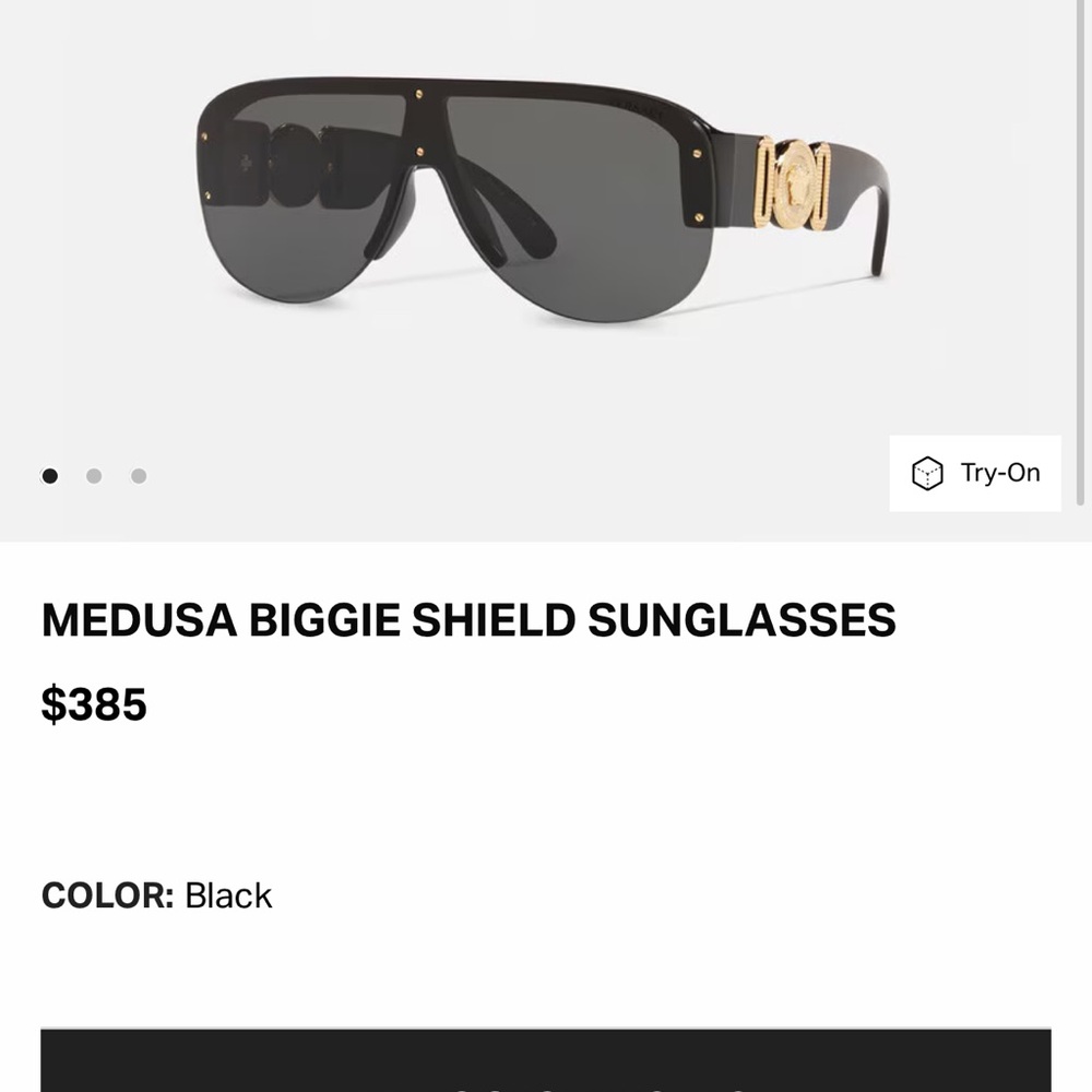 Versace Medusa Biggie Sunglasses - Black and Gold